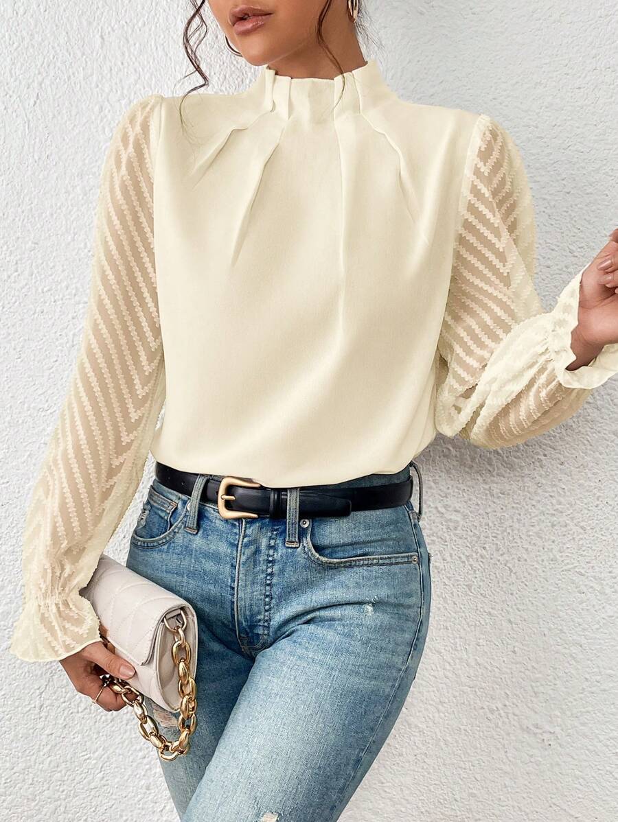 Thea | Damesblouse met gevormde pasvorm en lange mouwen