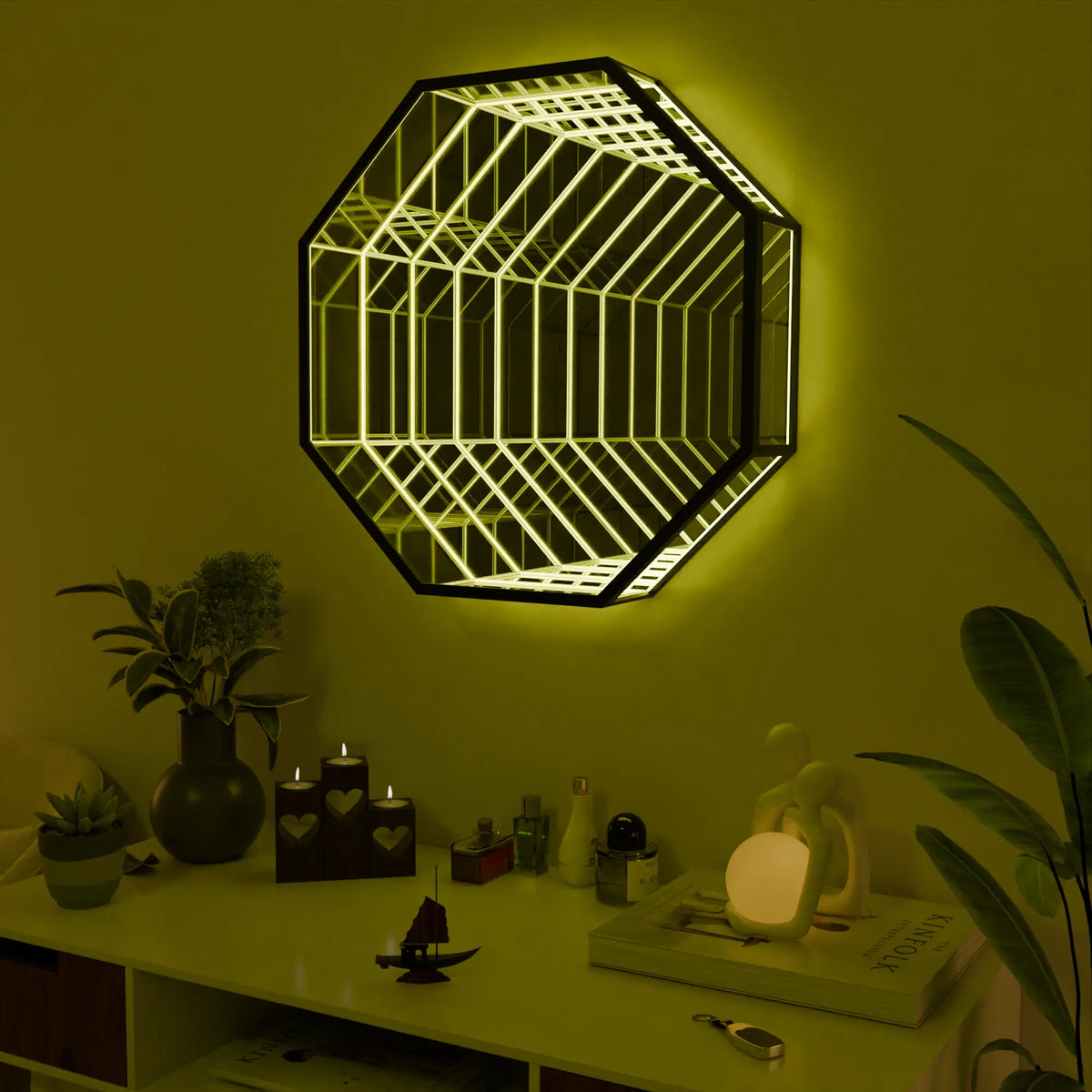 Zeskantige wandlamp