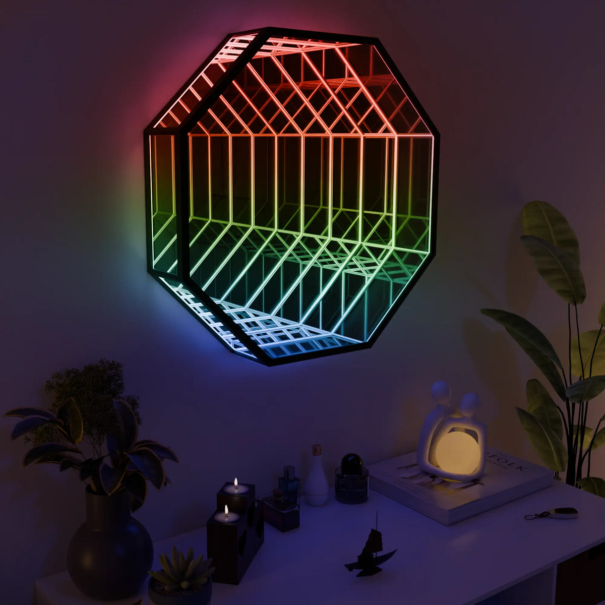 Zeskantige wandlamp