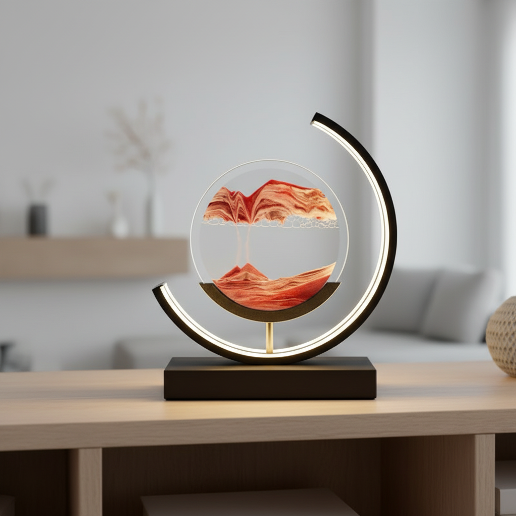 3D-tafellamp met zandschalen