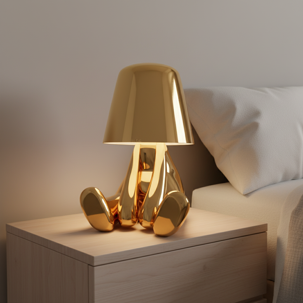 Tafellamp met metalen afwerking