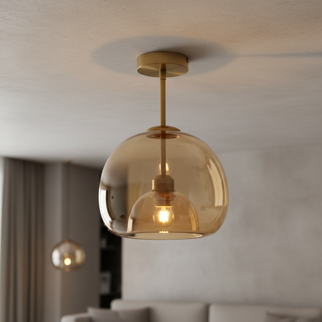 Goudzwarte designlamp