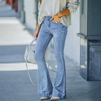 Flared stretchy broek voor dames