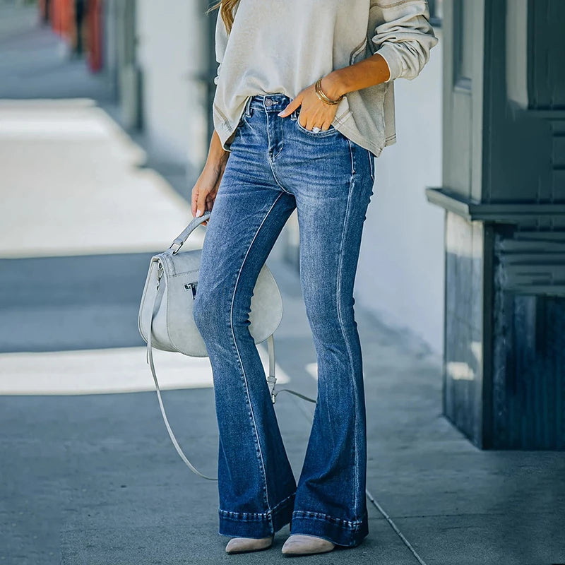 Flared stretchy broek voor dames