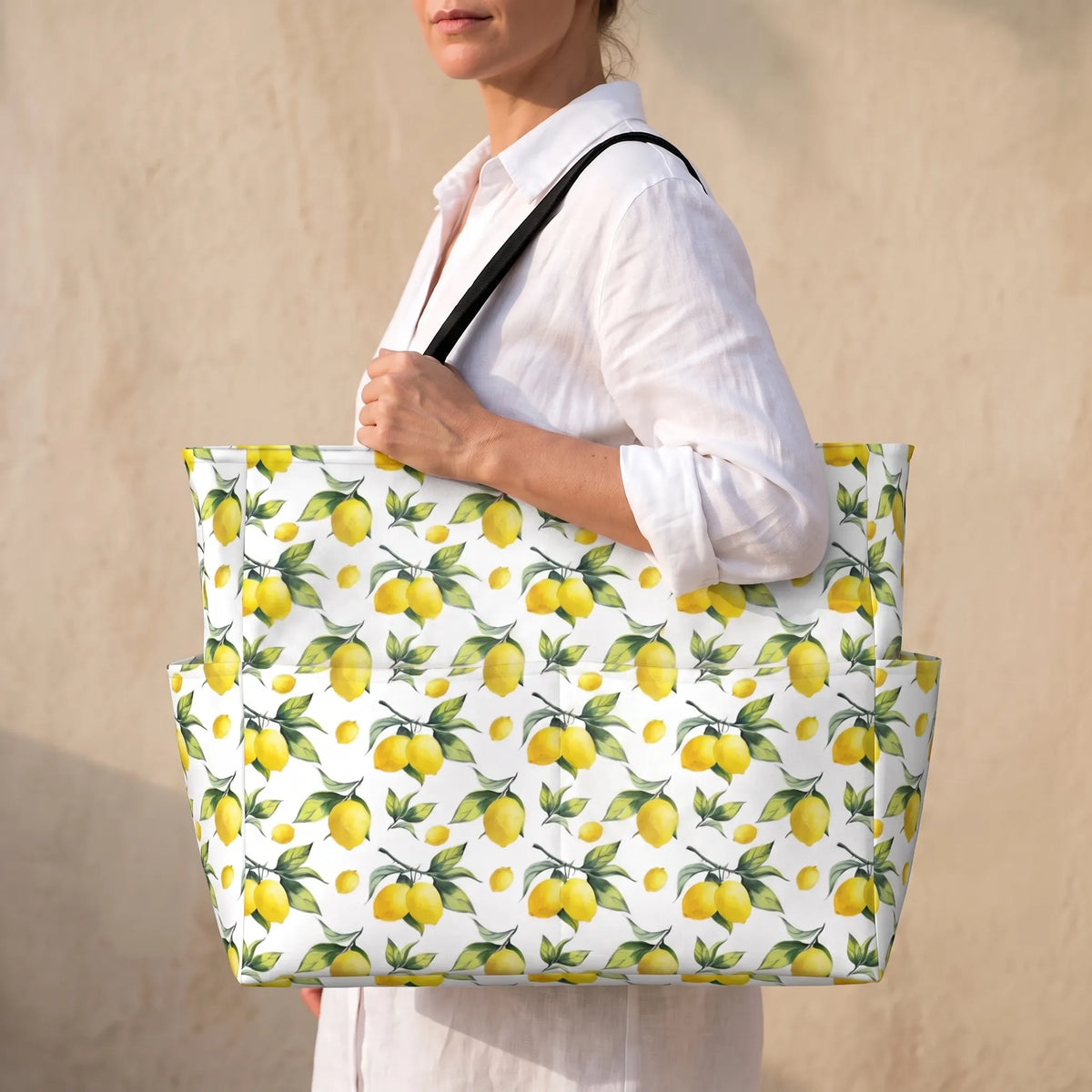 Mooie strandtas met print