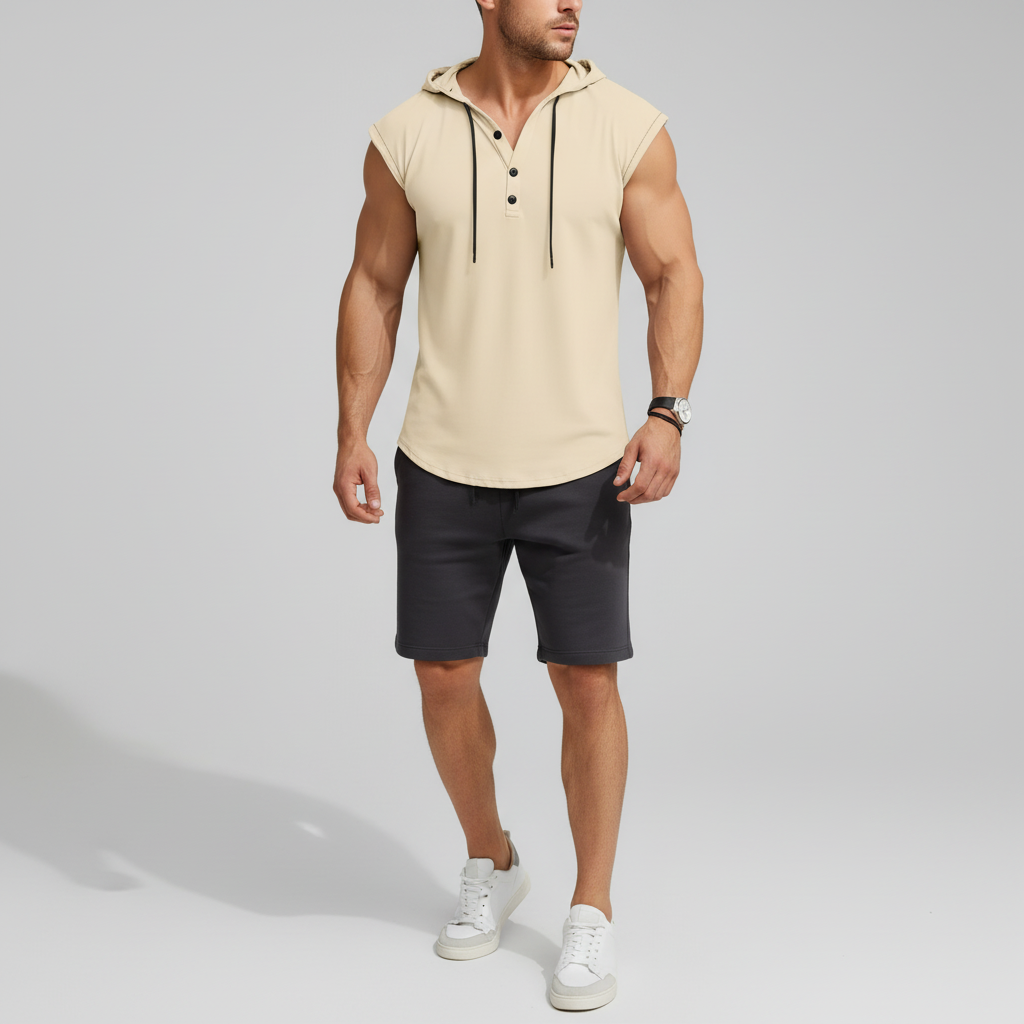 Mouwloze henley-tanktop
