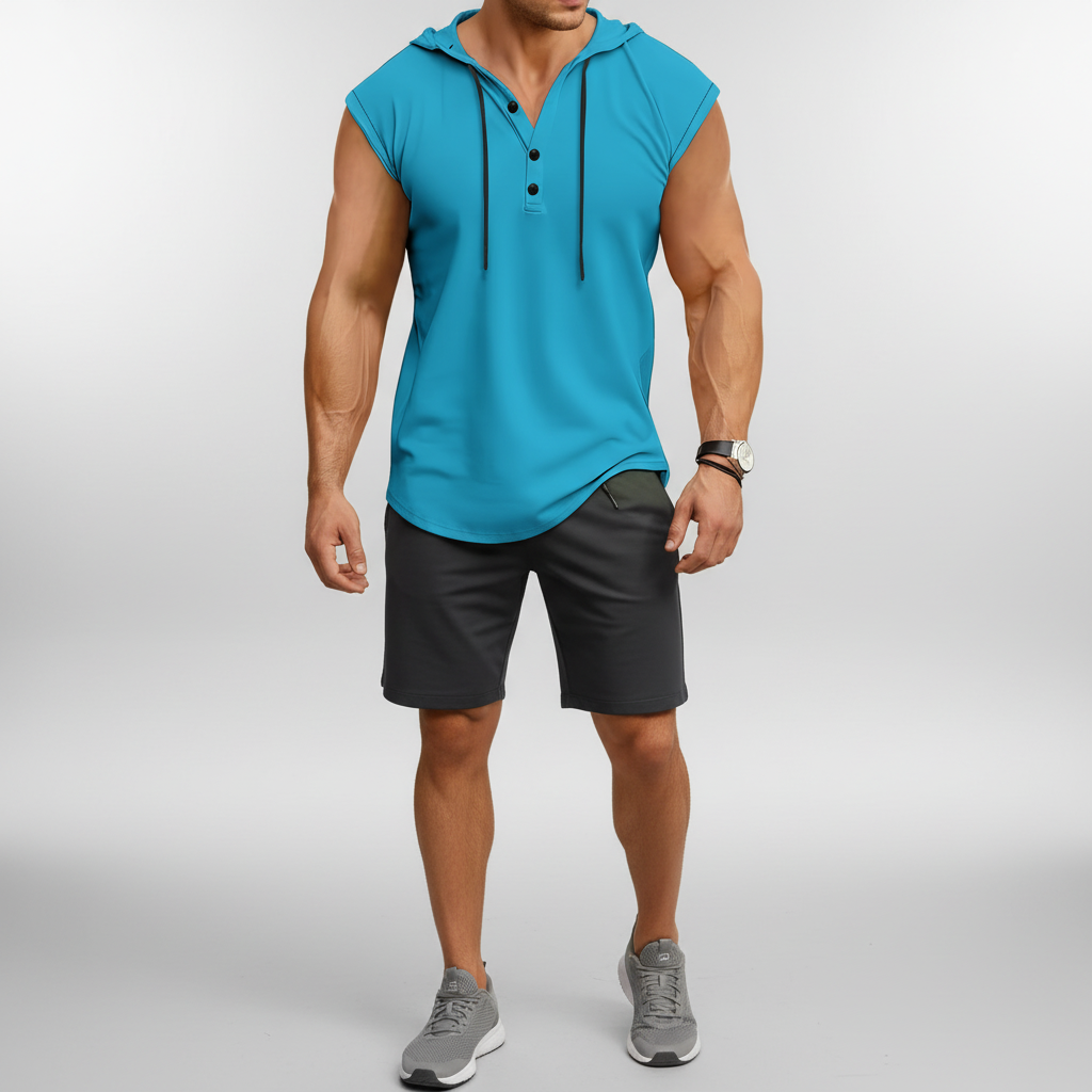 Mouwloze henley-tanktop