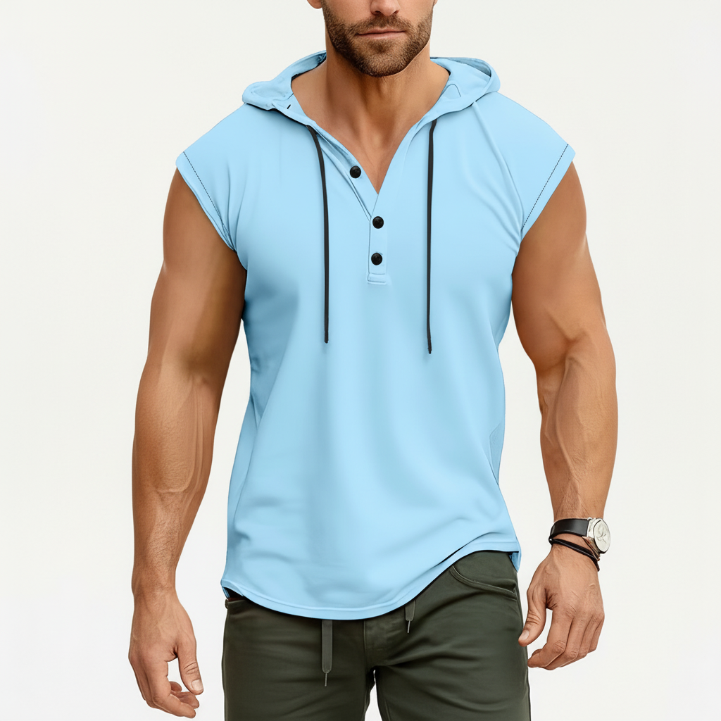 Mouwloze henley-tanktop