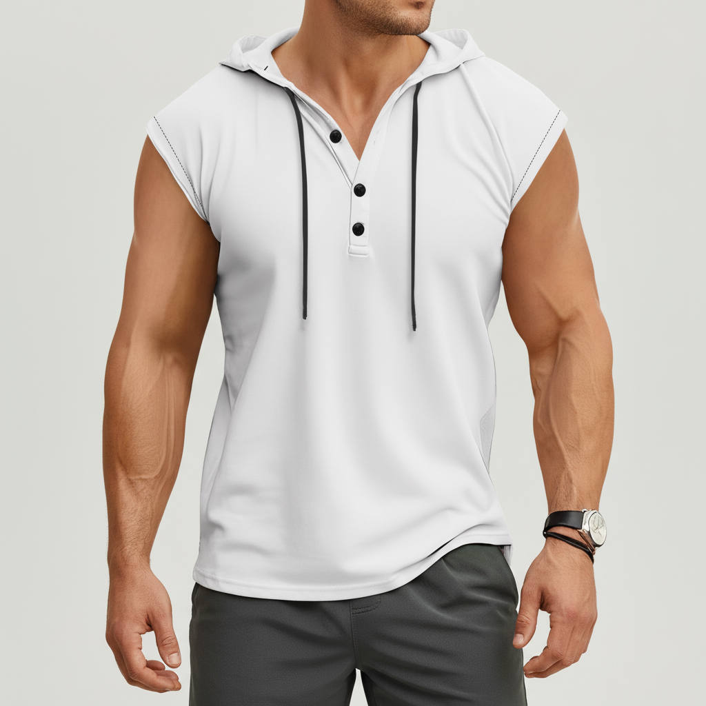 Mouwloze henley-tanktop