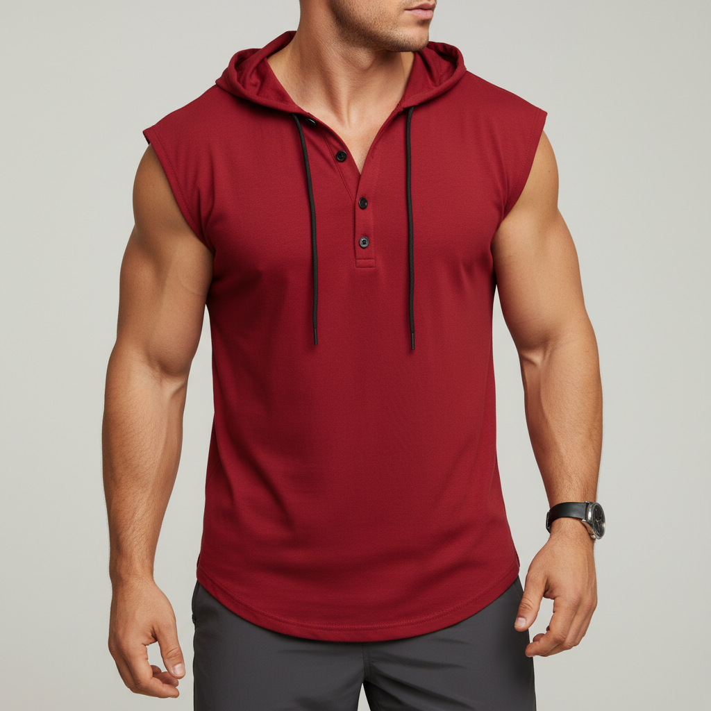 Mouwloze henley-tanktop