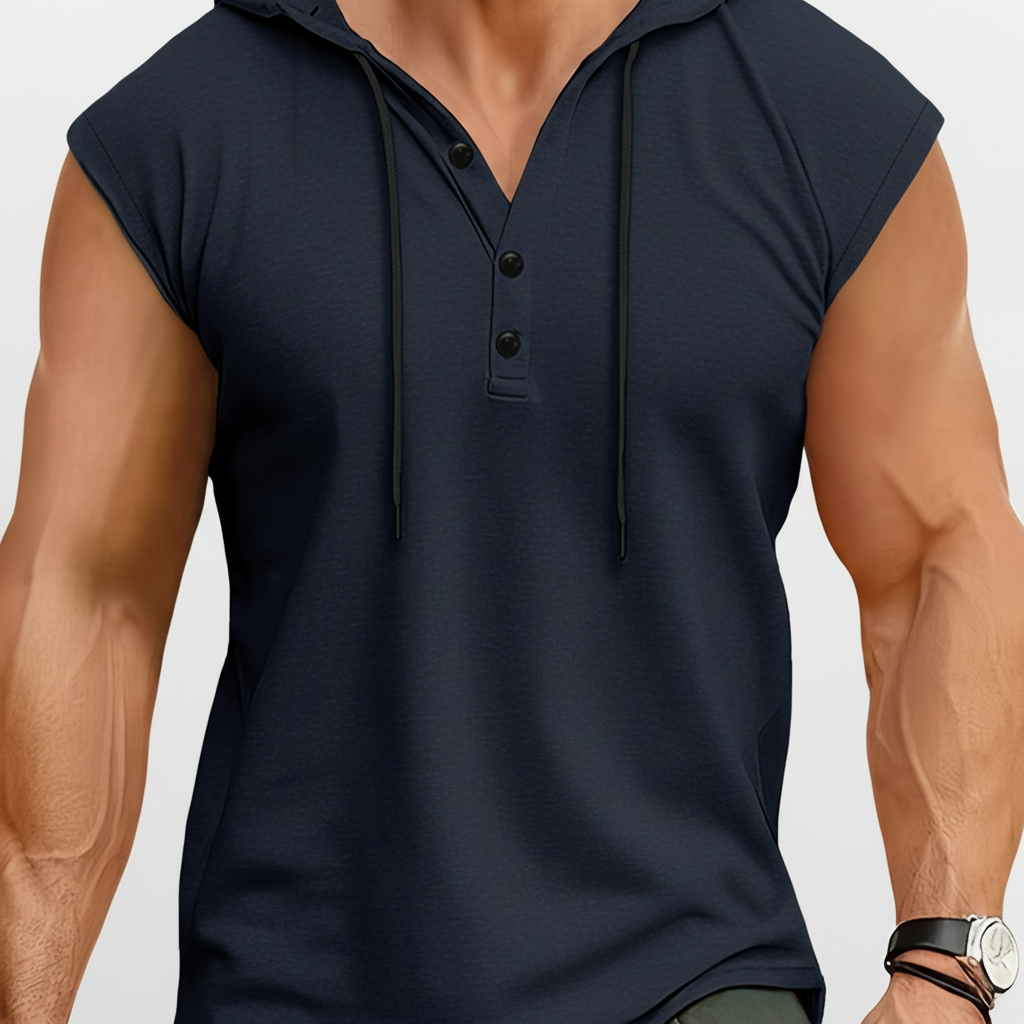 Mouwloze henley-tanktop