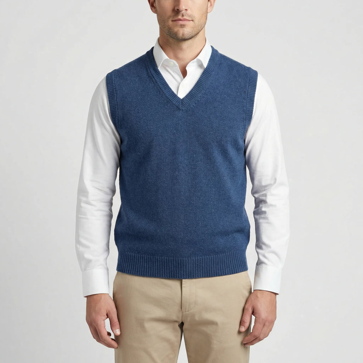 Mouwloze heren gilet met V-hals