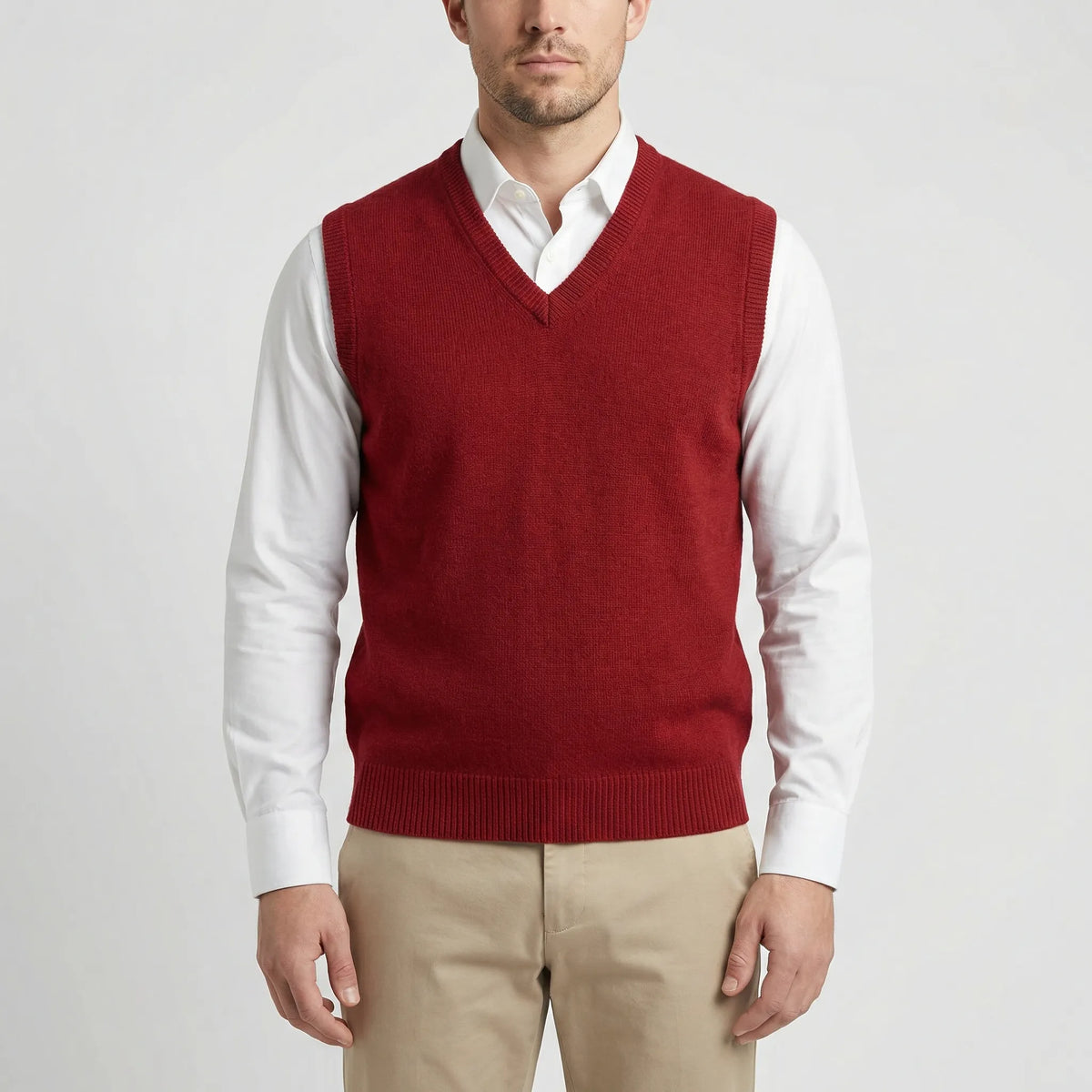 Mouwloze heren gilet met V-hals