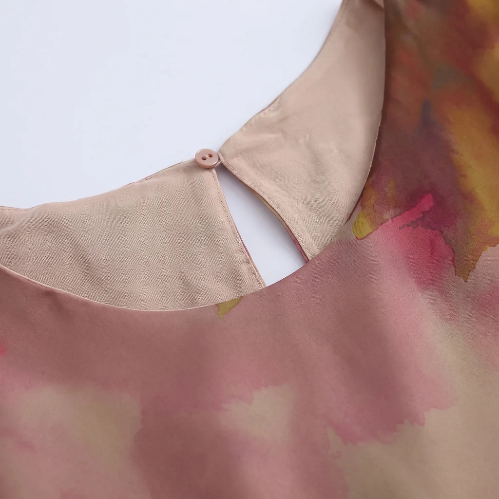 Mouwloze midi jurk met bloemenprint — afbeelding 6