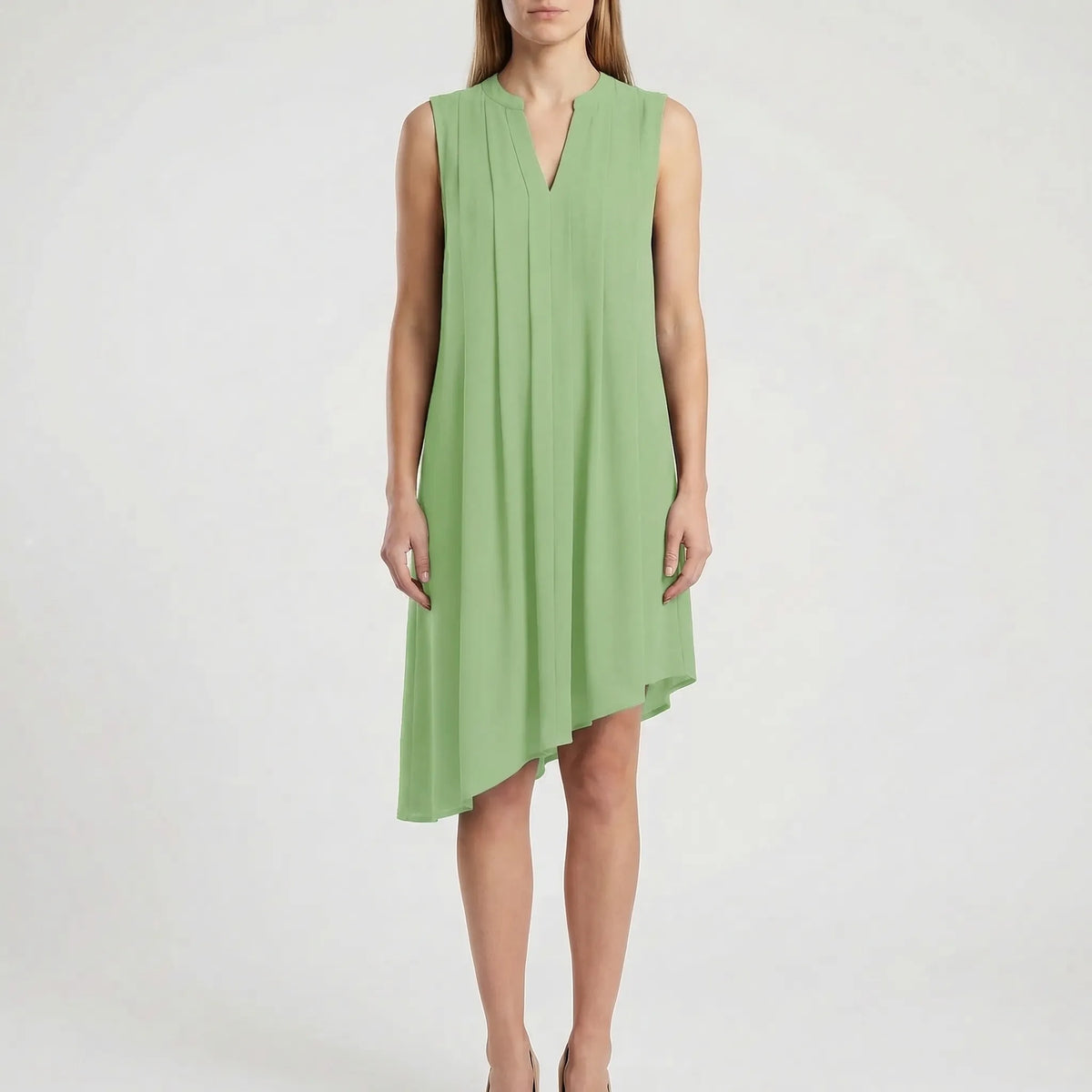 Mouwloze zomerjurk met V-hals – Elin