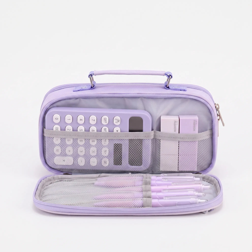Etui met ritssluiting en meerdere vakken