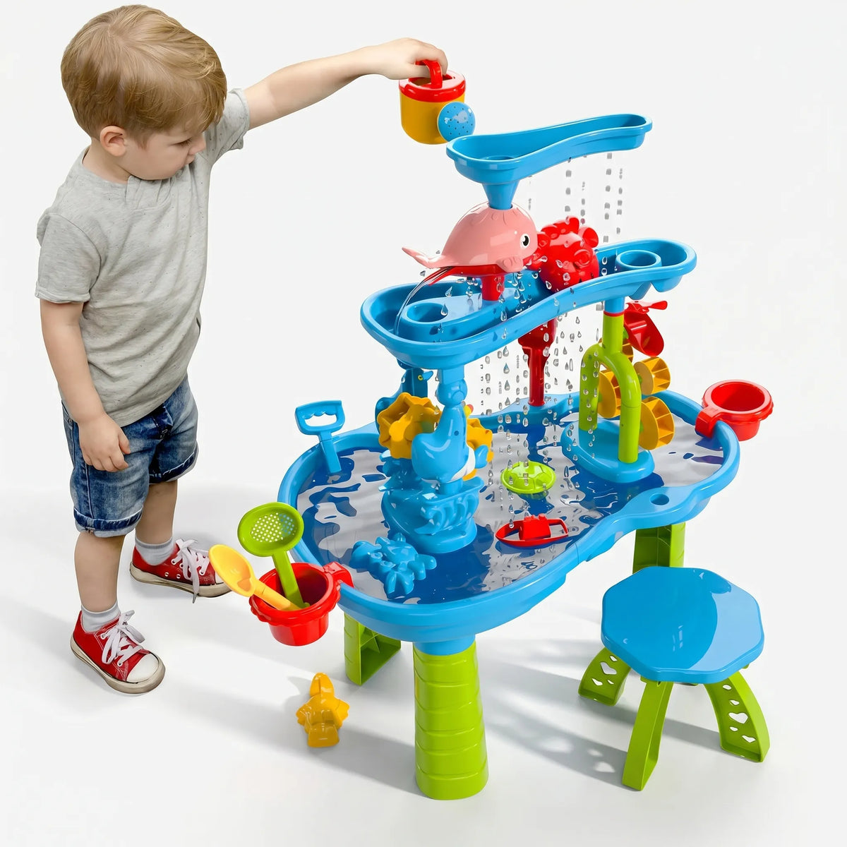 Zintuiglijke speeltafel met meerdere niveaus