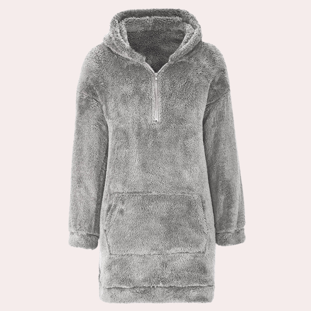 Zachte warme wintertrui met ritssluiting voor dames