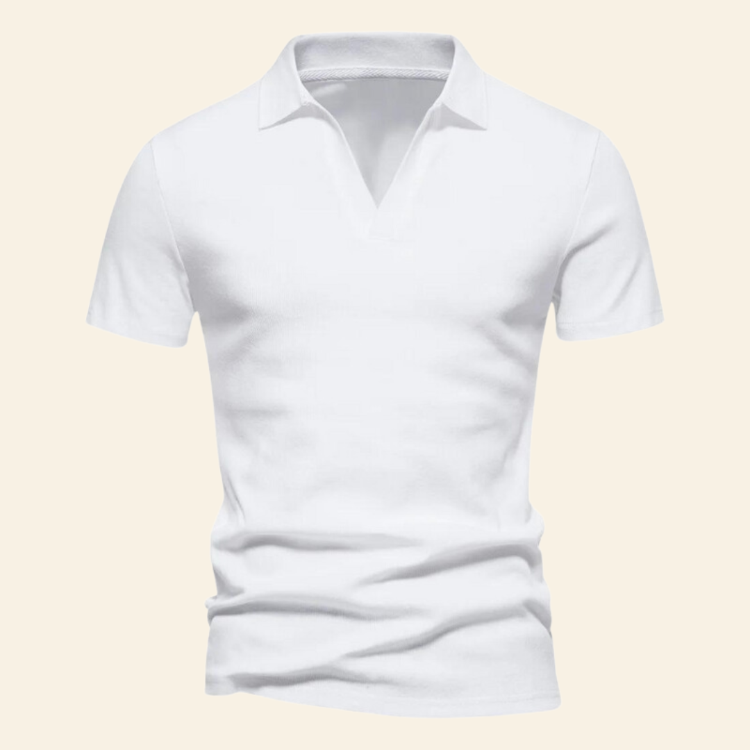 Katoenen V-hals polo