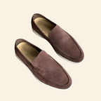En comfortabele suède loafers