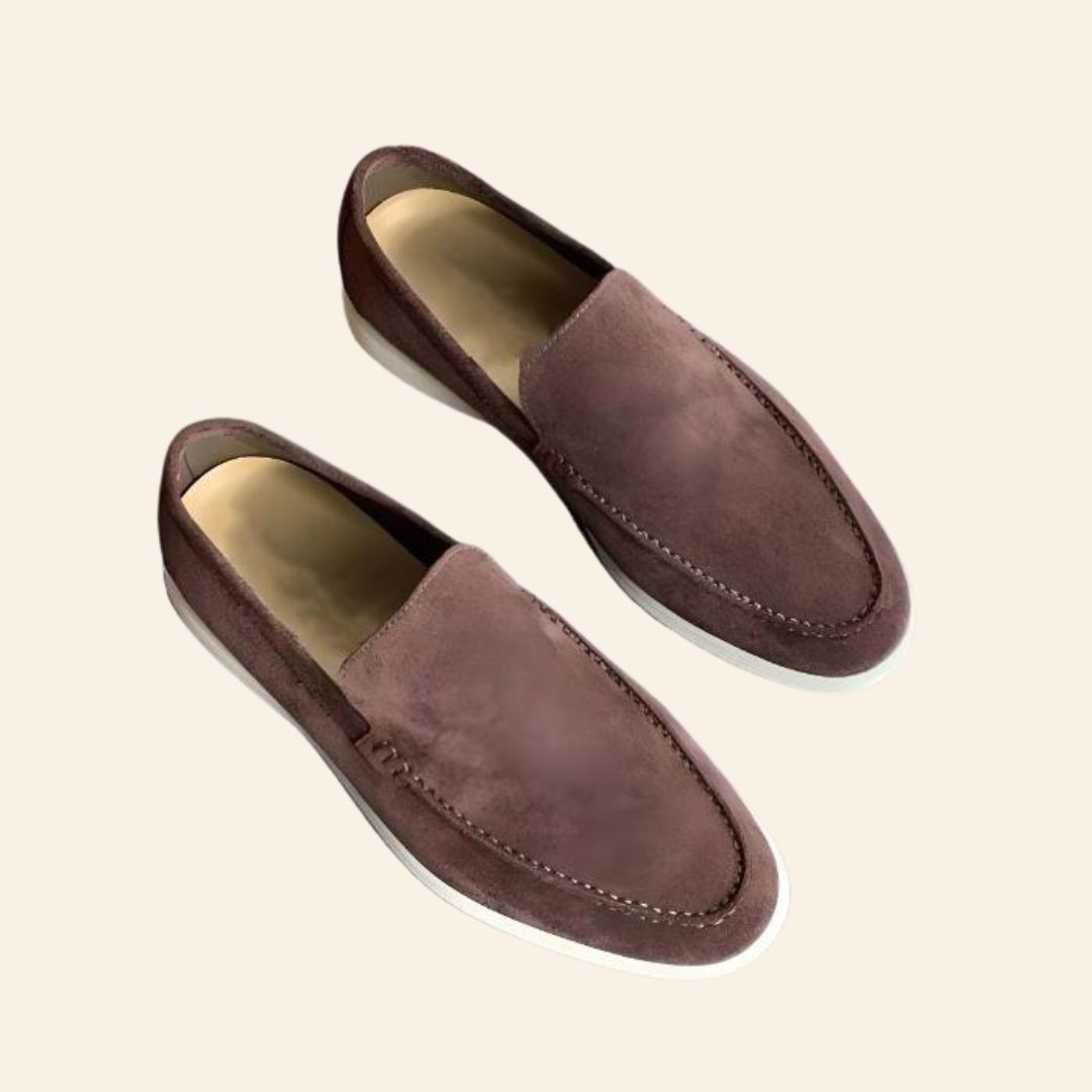 En comfortabele suède loafers