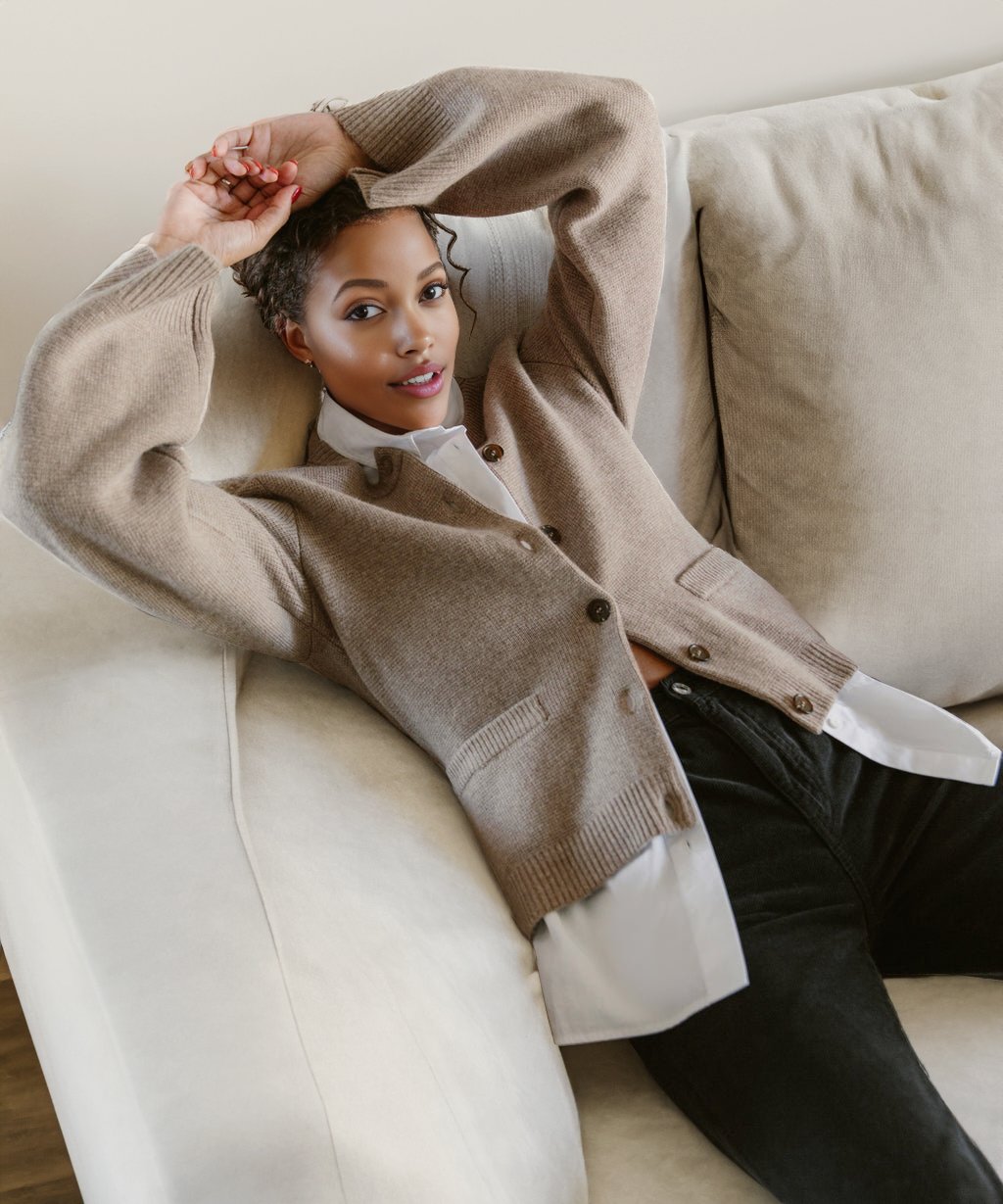 Zachte button-up trui