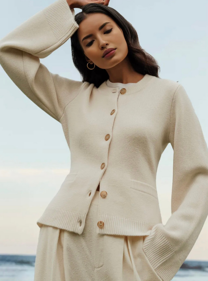 Zachte button-up trui