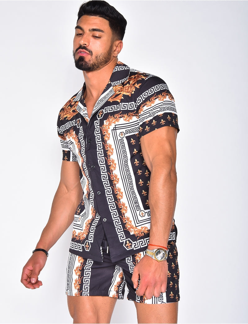 Lance | Herenset met overhemd en short in Hawaïstijl