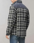 Gevoerde flanellen heren jas met fleece
