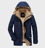 Warme heren winterjas met capuchon
