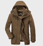 Warme heren winterjas met capuchon