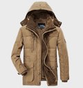 Warme heren winterjas met capuchon