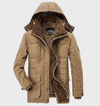 Warme heren winterjas met capuchon