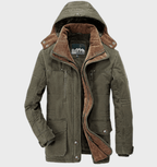 Warme heren winterjas met capuchon