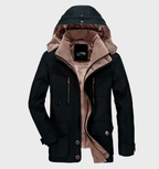 Warme heren winterjas met capuchon
