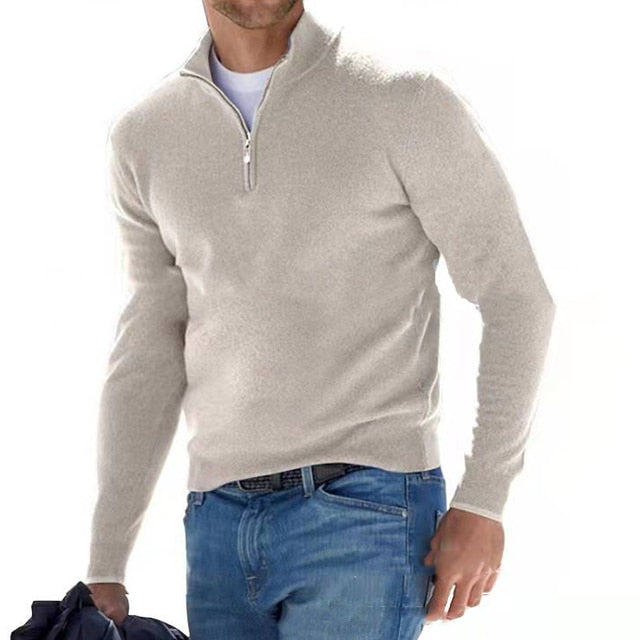 Cihangir | Herentrui in merinolook met V-hals en rits