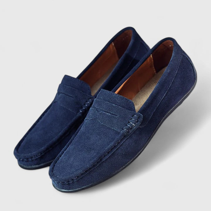 Lichte herenloafers met rubberen zool