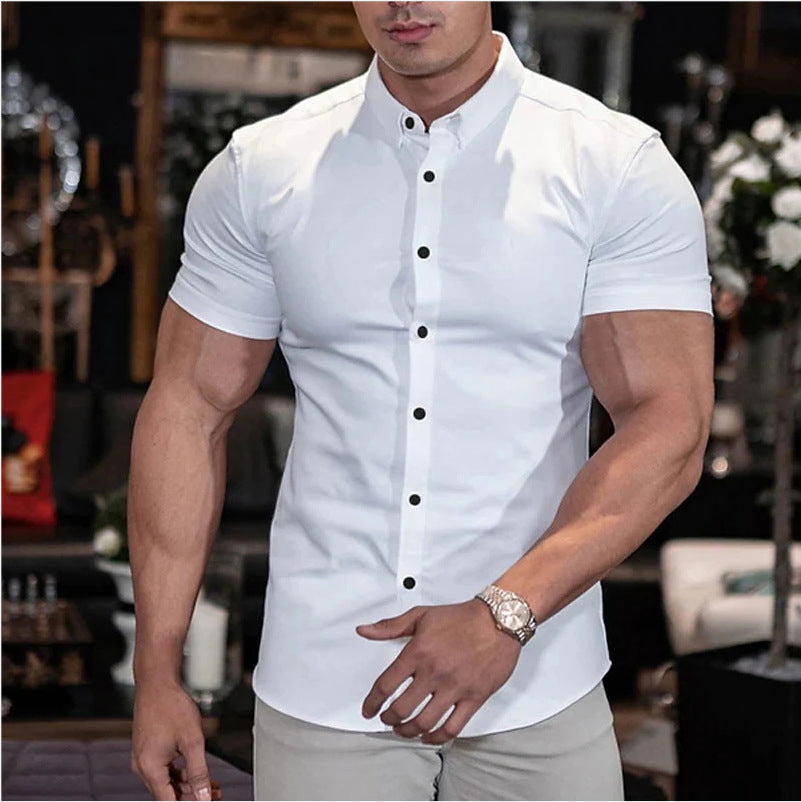 Slim-fit overhemd met kraag en subtiele knopen