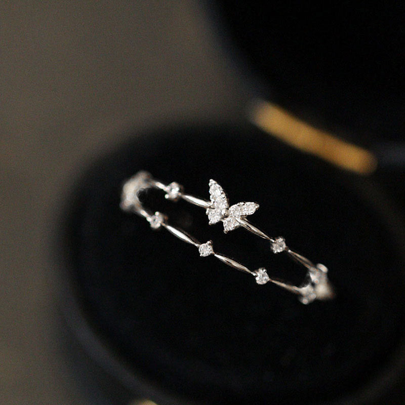 Vlinder-Ring met sprankelende zirkonia
