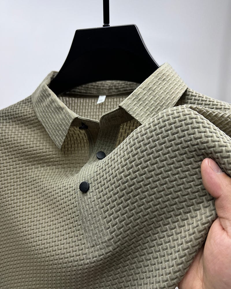 Ademend heren poloshirt met mesh-details en slim fit