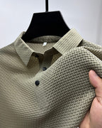 Ademend heren poloshirt met mesh-details en slim fit