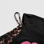 Dames off-shoulder shirt met luipaardprint