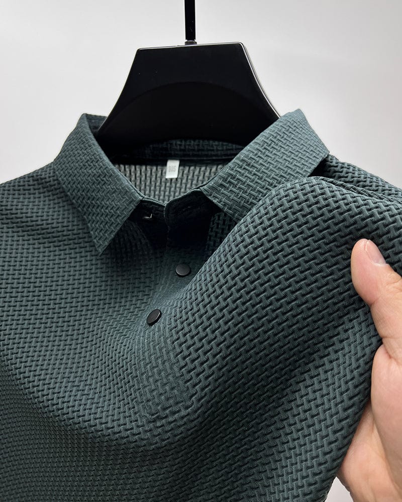 Ademend heren poloshirt met mesh-details en slim fit — afbeelding 13