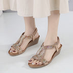Dames sandalen met wedge hak