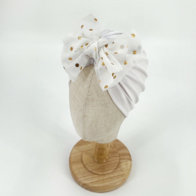 Zachte baby-turbanmuts met ruches – herfstmagie knuffelglans