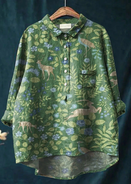 Blouse met bloemenpatroon en borstzak