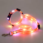 Lichtgevende LED honden halsband met riem