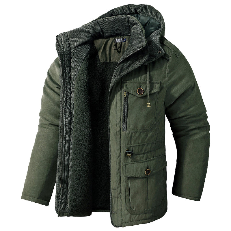 Geïsoleerde parka met capuchon en meerdere zakken