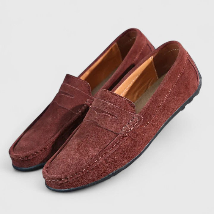Lichte herenloafers met rubberen zool