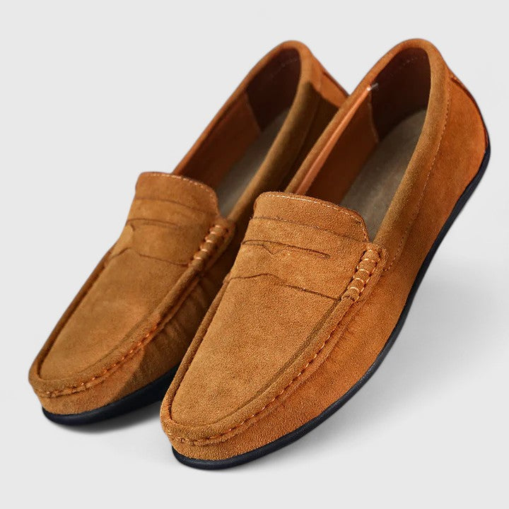 Lichte herenloafers met rubberen zool
